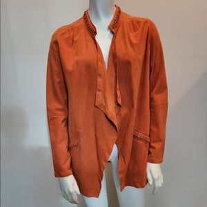 Max & Moi Orange Leather Jacket, size 36